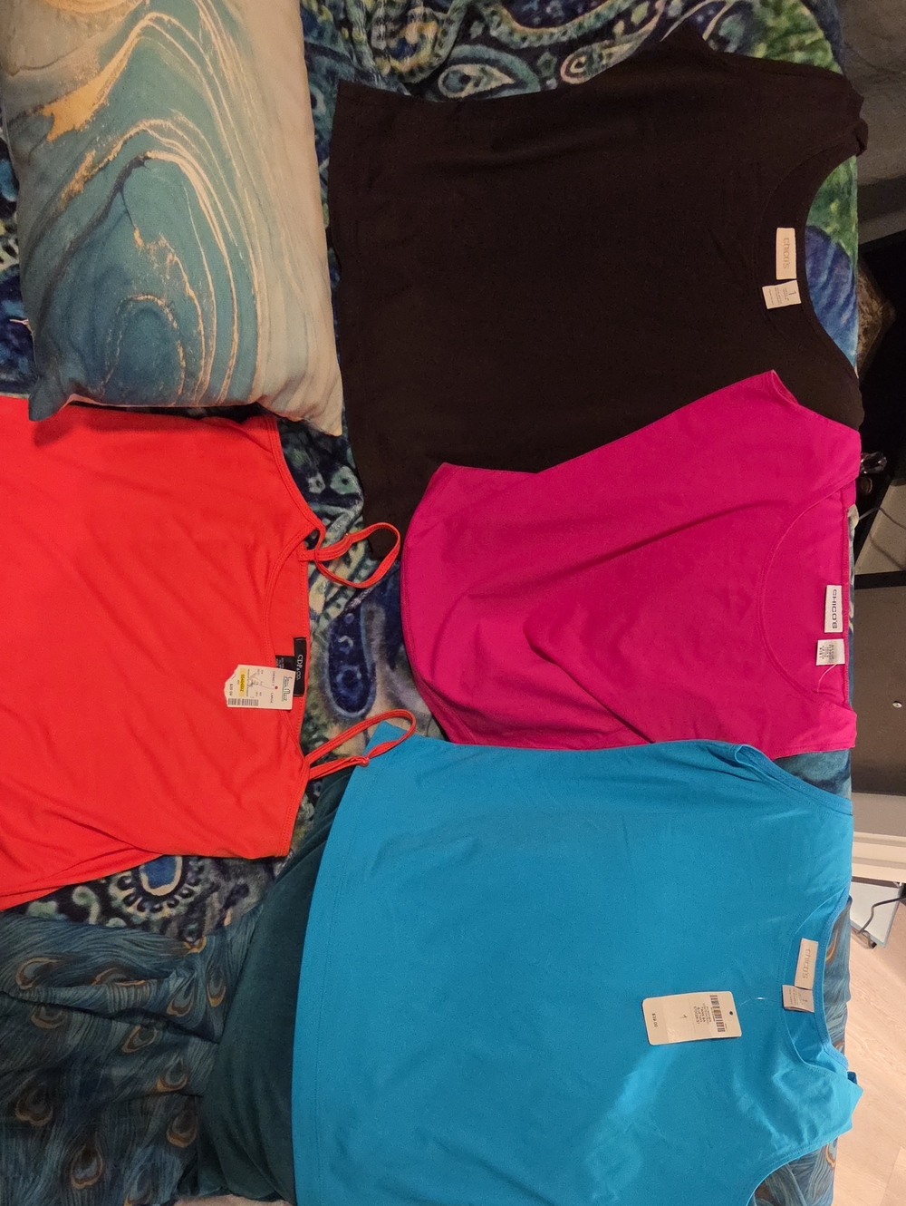 3 Chicos Women’s Solid Tanks Brown, Fuchsia, Blue 1 Cdp&co Tank Coral New